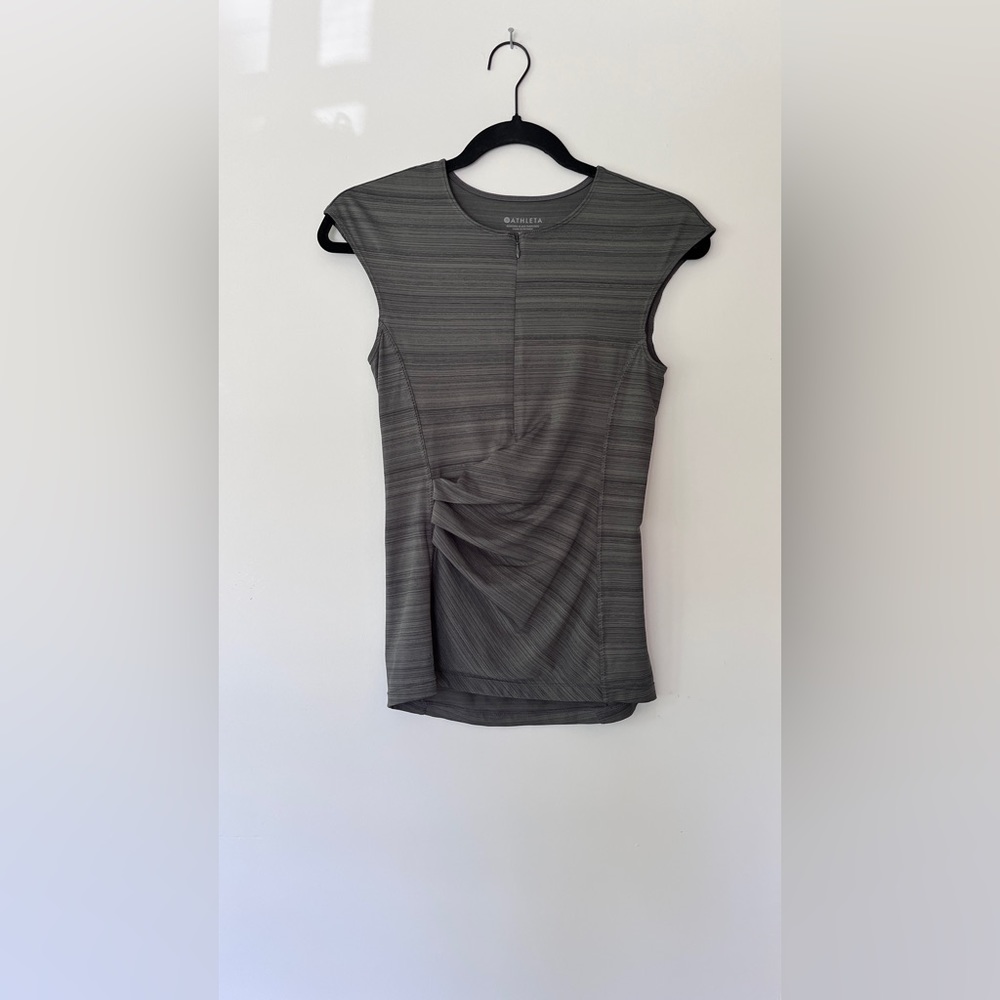 Athleta Gray Side Ruched Top